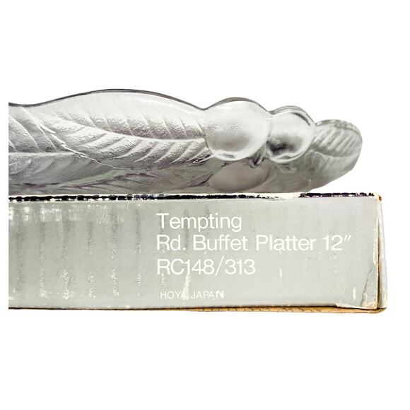 Mikasa Clear Crystal Platter 12" Glass Appetizer Serving Dish Cherries Pattern - Picture 7 of 16